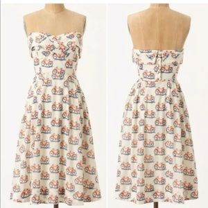 Anthropologie Postmark Bike Strapless Dress Sz 6